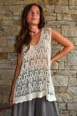 Aubrey Filigree Crochet Tank Cream